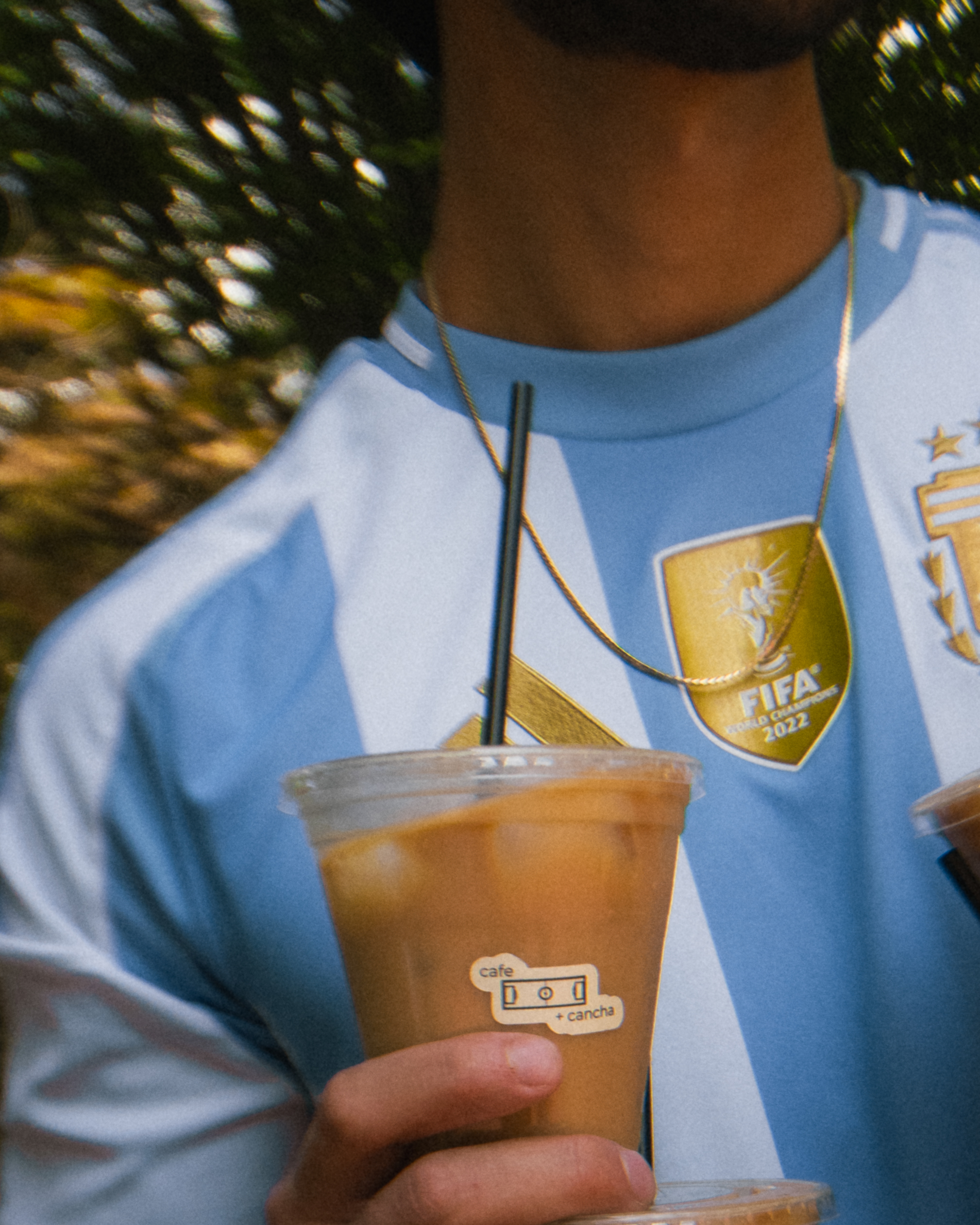 Iced coffee and Argentina jersey
